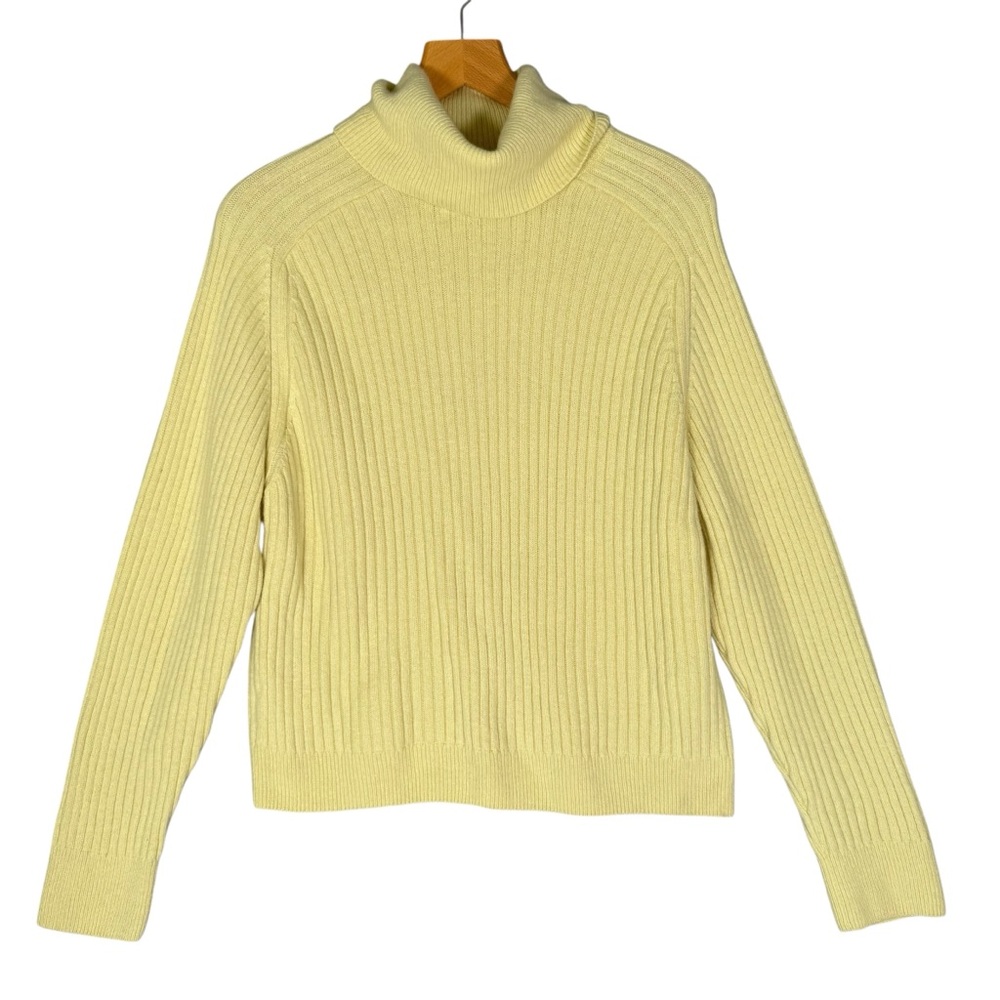 Marc O'Polo Butter Yellow Turtle Neck Ribbed Sweater Wool Blend S